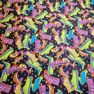 Cotton Fabric 1 Yd x 44" Shoes Polka Dot Novelty Print Springs Industries Brand